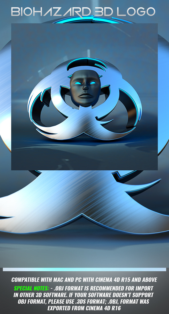 Biohazard 3D Logo - 3DOcean Item for Sale