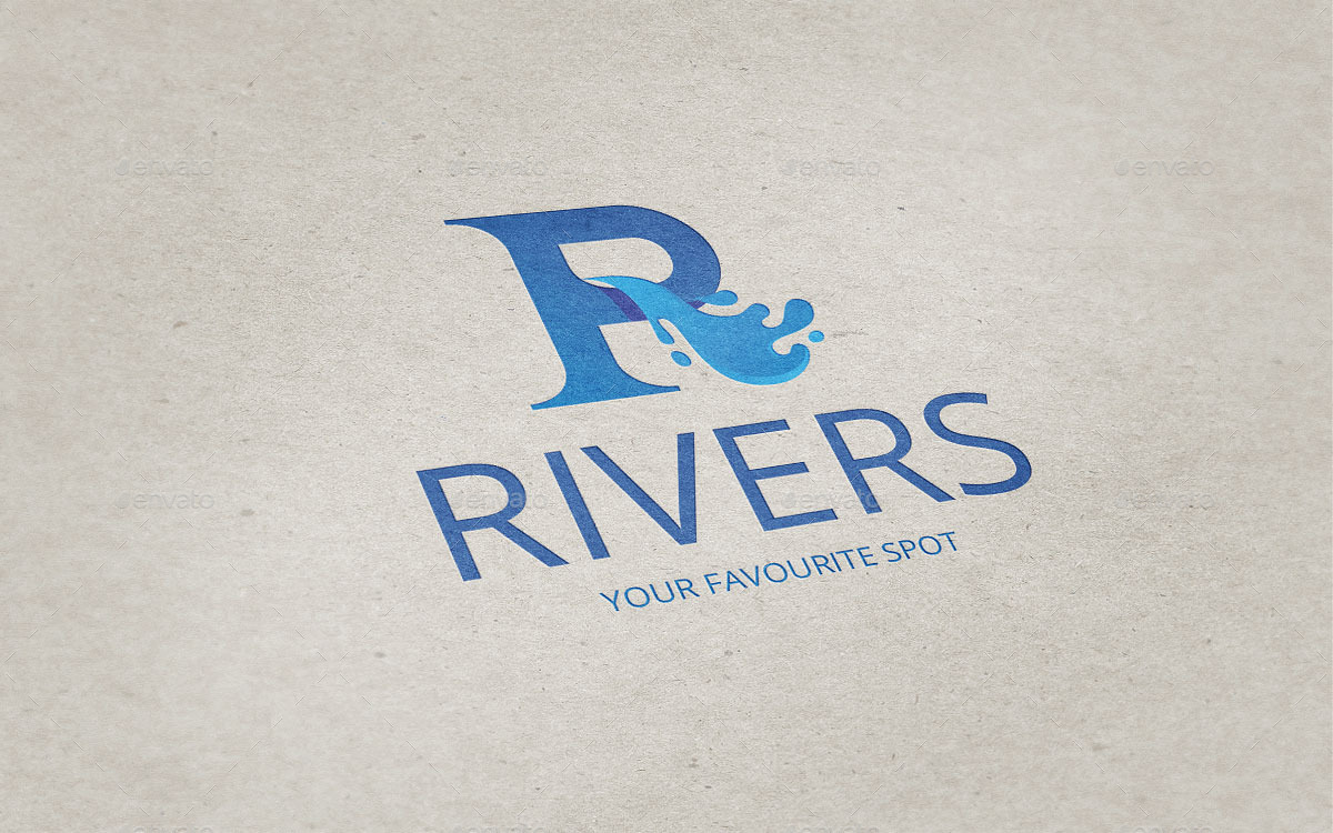 Rivers Letter R Logo Template by Tovarkov | GraphicRiver