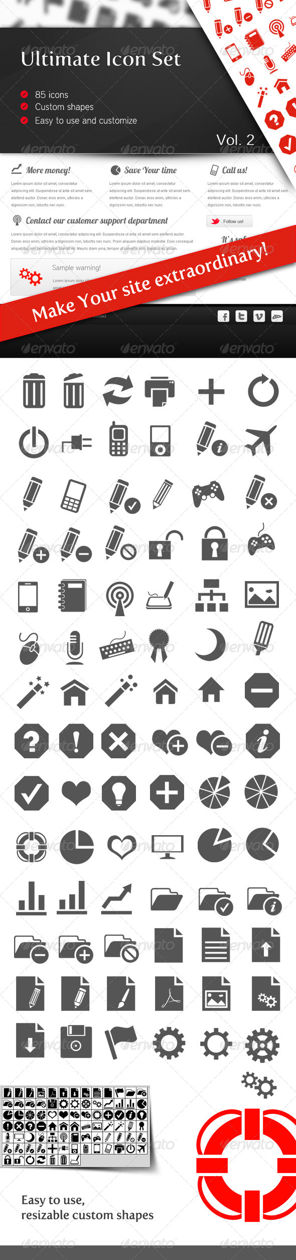 Ultimate Icon Set Vol 2 - Symbols Shapes