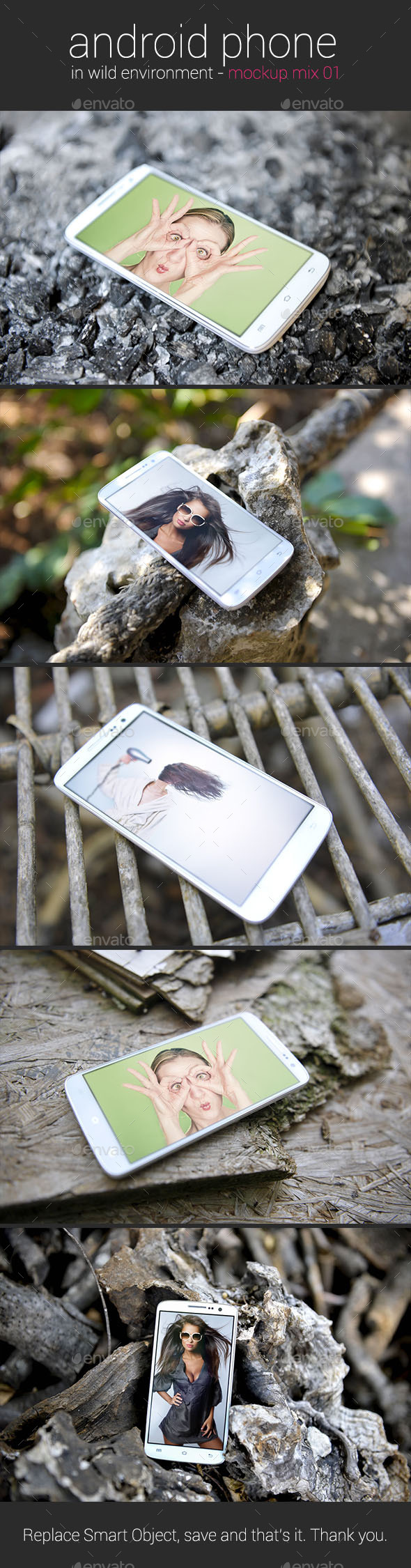 Android Phone in Wild Environment - Mockup