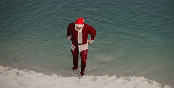 Santa Getting Out of Water Santa Getting Out of Water