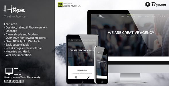 Hitam Onepage Muse Template