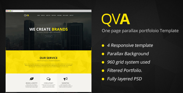 QVA - One Page Multi-purpose HTML Template