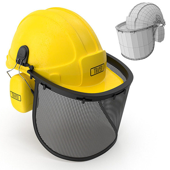Safety Helmet with Face and Ears Cover - 3DOcean Item for Sale