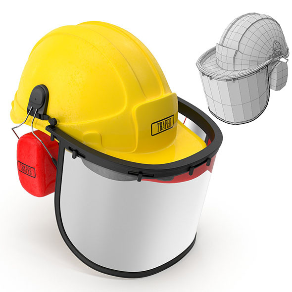 Safety Helmet with Face and Ears Cover - 3DOcean Item for Sale