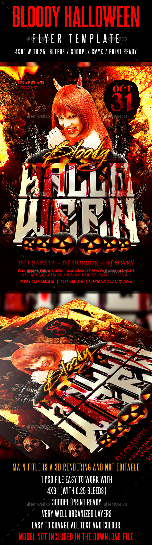 Bloody Halloween Flyer Template