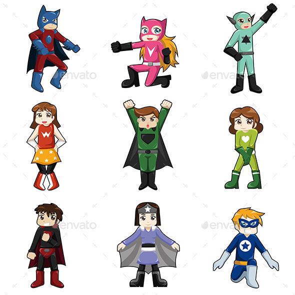 Kids Wearing Superheroes Costume