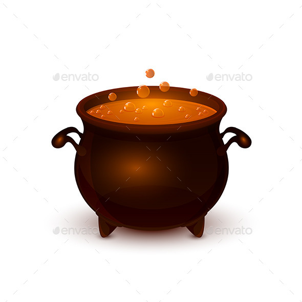 Halloween Pot with Potion and Bubble