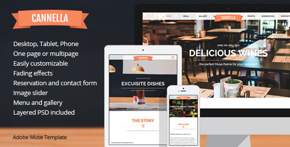 Cannella - Restaurant/Cafe Muse template