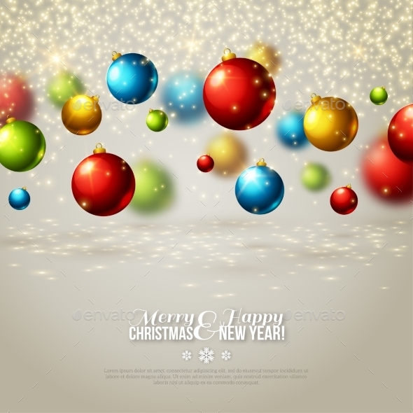 Christmas Background With Colorful Balls.