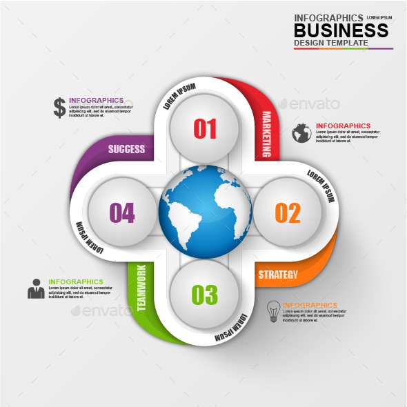 Abstract 3D Business Infographic