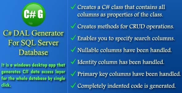 CodeCanyon C# DAL Generator 13003064 CodeCanyon C# DAL Generator 13003064