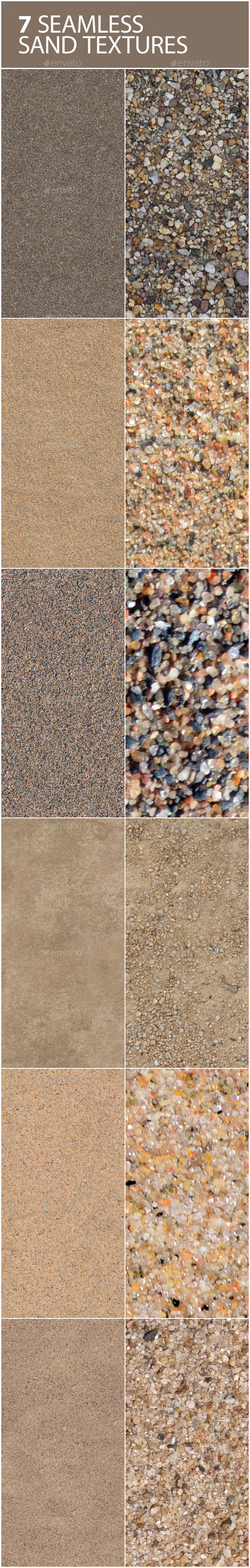 6 seamless textures of sand - 3DOcean Item for Sale
