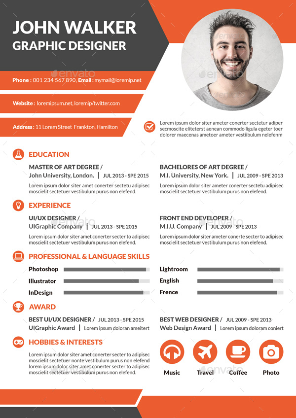 Creative Resume V4 by KhidD | GraphicRiver