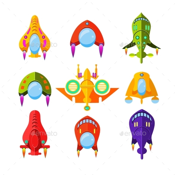 Colourful Spaceships and Rockets