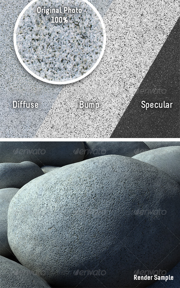 Tileable Granite Boulder - 3DOcean Item for Sale