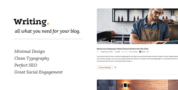 Writing Clean & Minimal Blog WordPress Theme