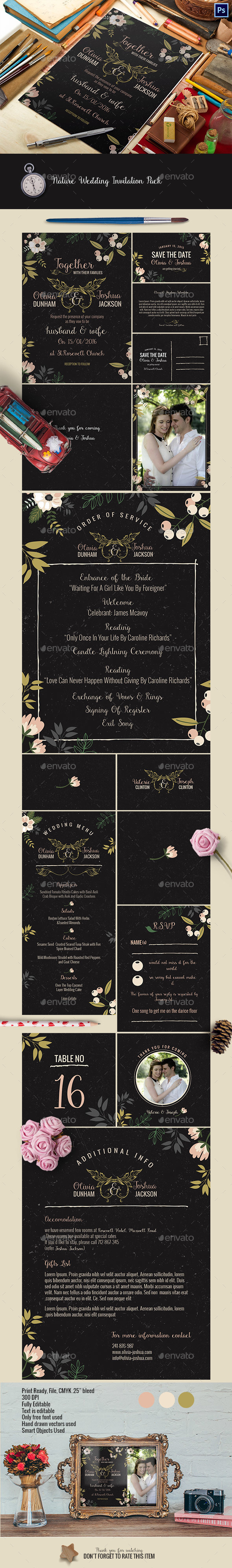 Nature Wedding Invitation Pack