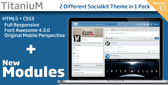 Titanium v1.1 (2 Theme in 1 Pack) Socialkit Theme