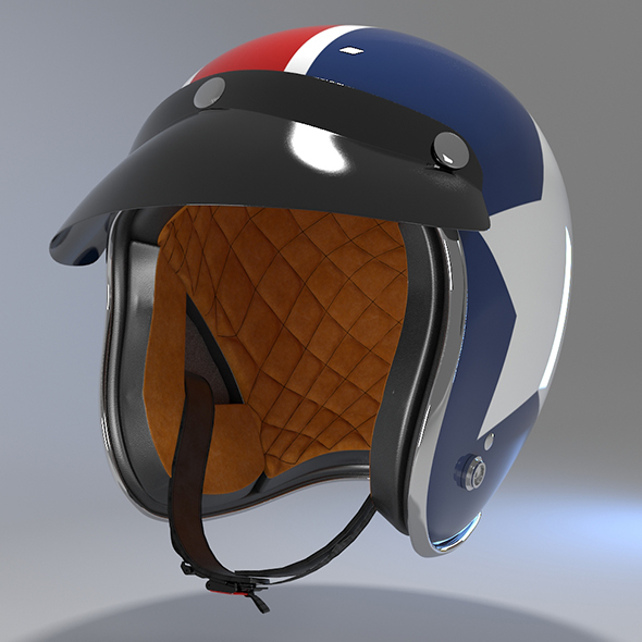 Retro Motorcycle Helmet - 3DOcean Item for Sale