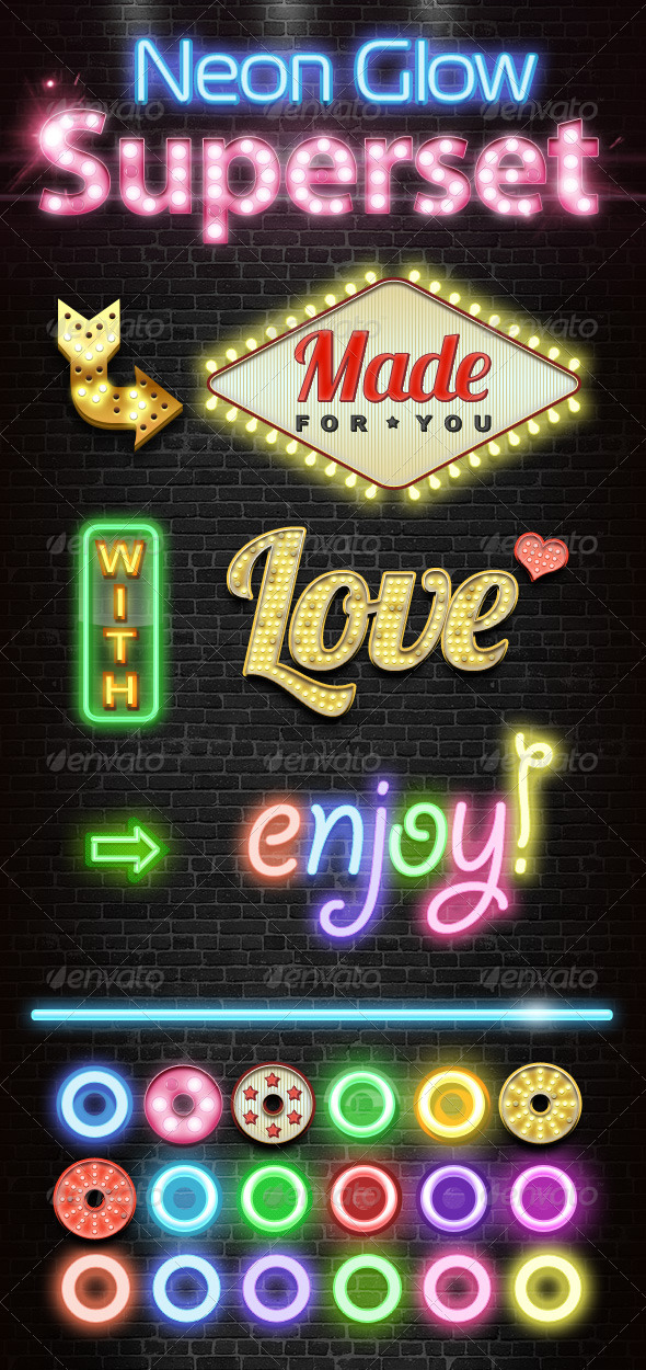 Neon Glow Superset - Text Effects Styles