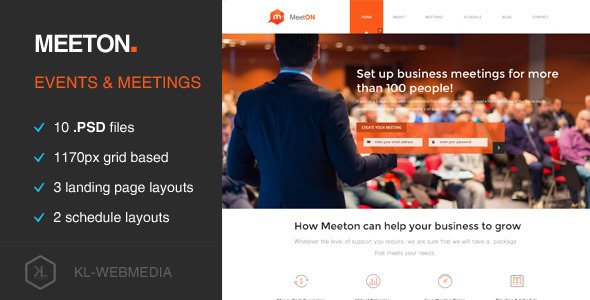 Meeton - Conference & Event PSD Template