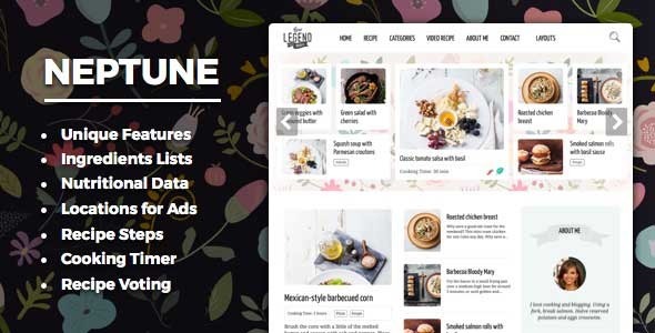 Neptune - Theme for Food Recipe Bloggers & Chefs