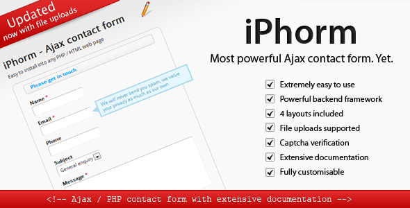 iPhorm - Simple yet Powerful Ajax contact form - CodeCanyon Item for Sale