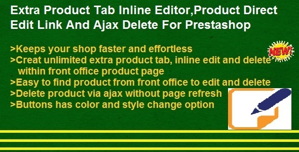 Product Direct Edit Link,Ajax Delete And Extra Product Tabs Inline Editor