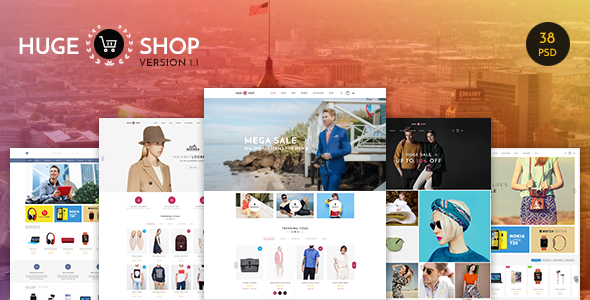 HUGESHOP - Wonderful Multi Concept eCommerce PSD Template