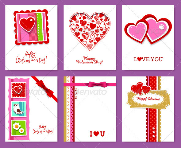 Vector set of valentine s day cards Vector set of valentine s day cards