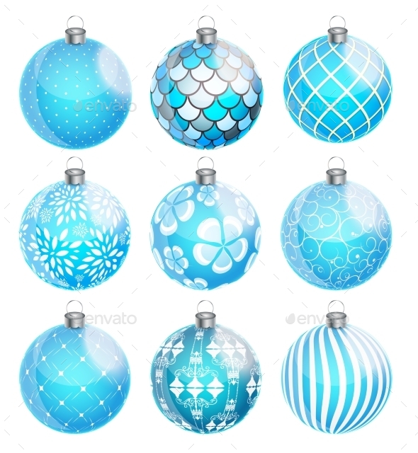 New Year and Christmas Balls Set