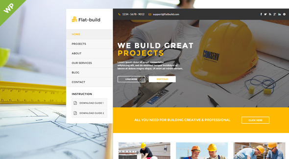 Flatbuild - Construction Business Wordpress Theme