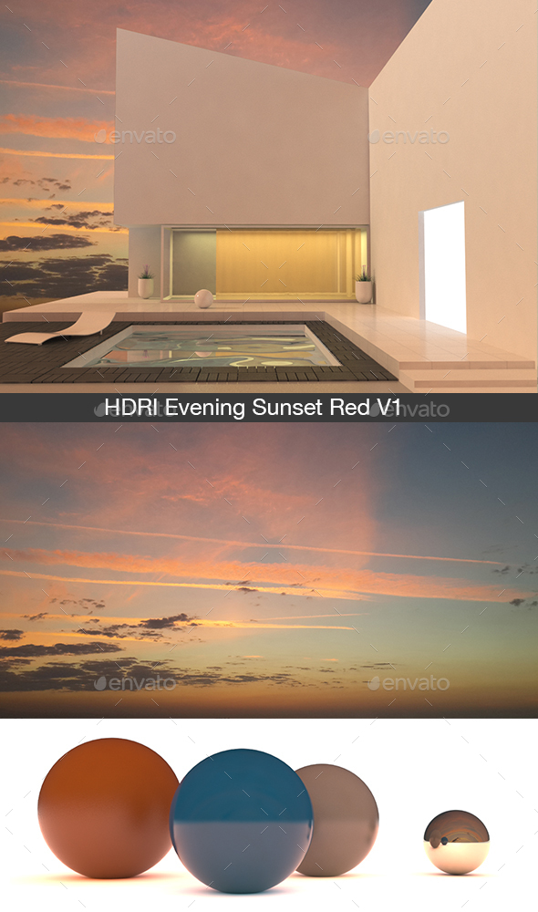 Evening Sunset Red V1 - 3DOcean Item for Sale