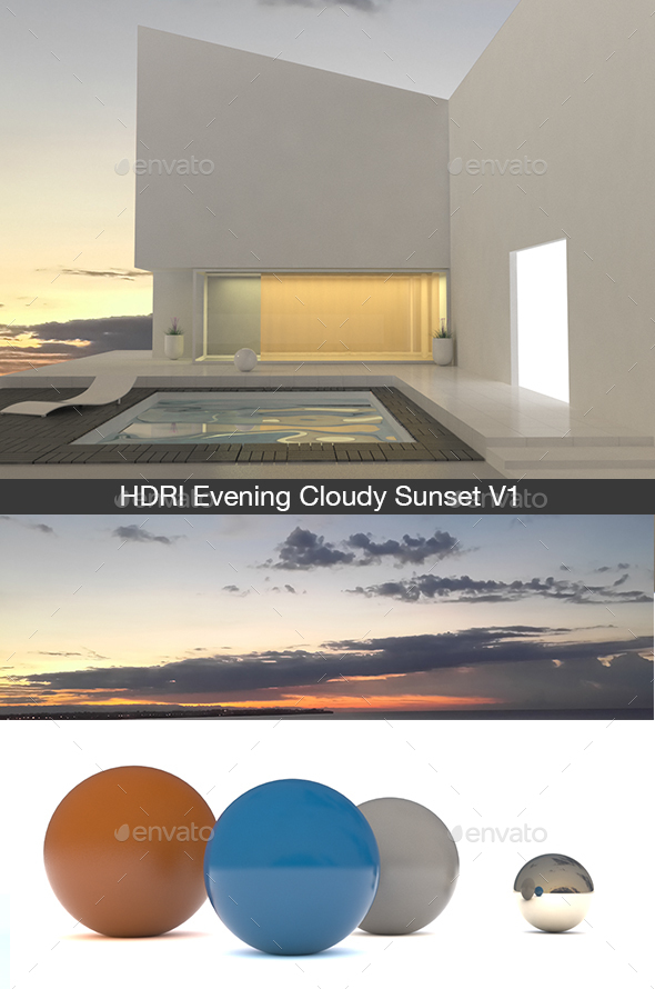 Evening Cloudy Sunset V1 - 3DOcean Item for Sale