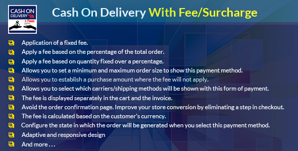 Prestahop Cash On Delivery With Fee/Surcharge Module