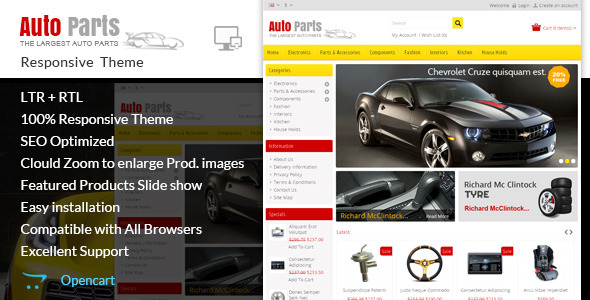 Auto Parts - Tools Opencart Theme