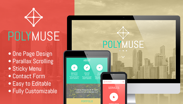 Polymuse - One Page Parallax Muse Template