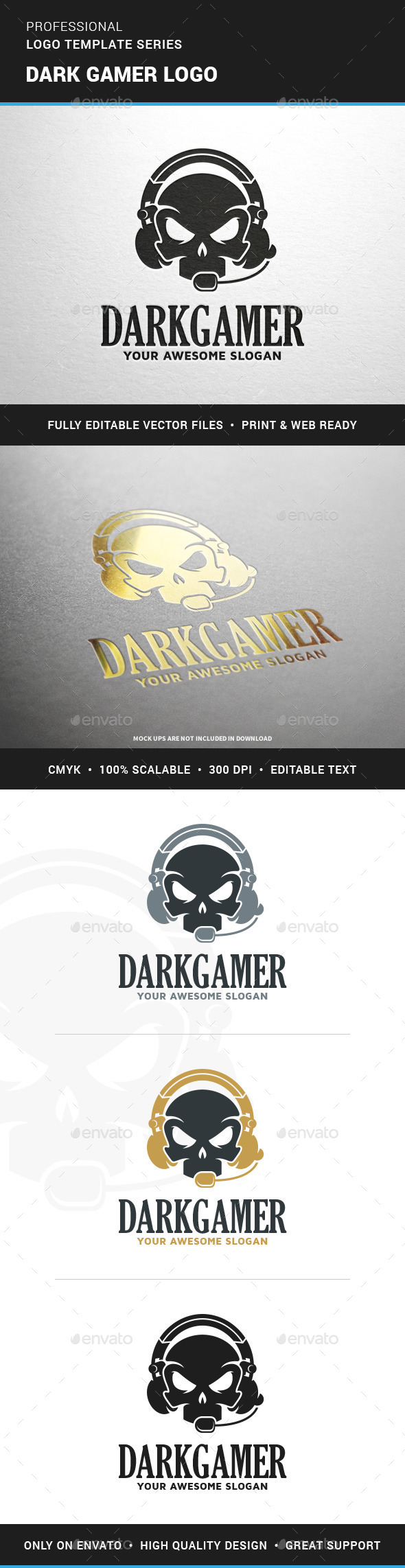 Dark Gamer Logo Template