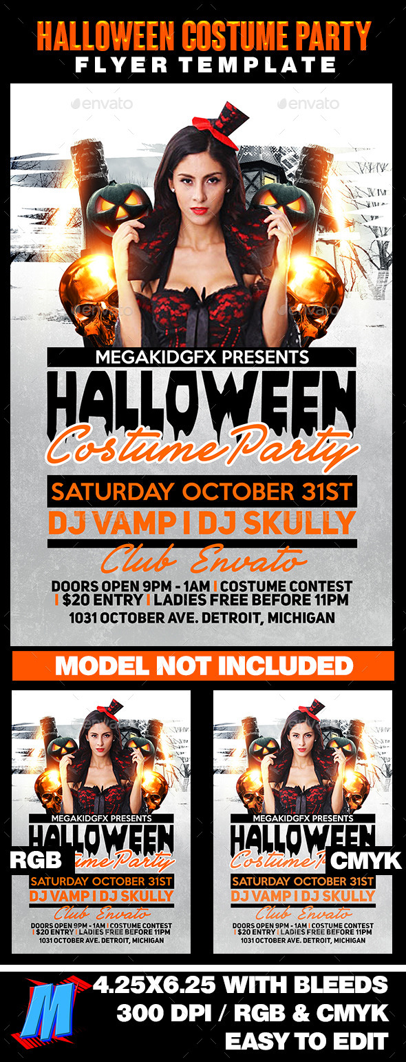 Halloween Costume Party Flyer Template