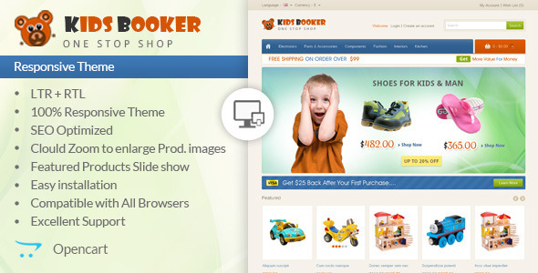 Kids Bookers - Opencart Responsive Theme