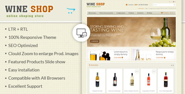 Wine Shop - Responsive OpenCart Theme
