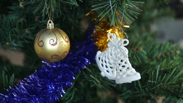 White Christmas Baubles Hanging