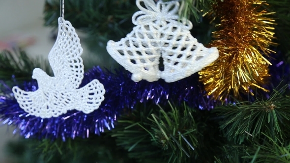 White Christmas Baubles Hanging