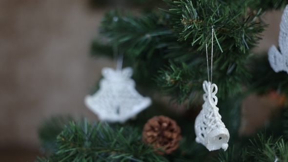 White Christmas Baubles Hanging