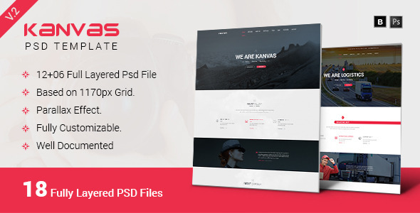 Kanvas Multipurpose Responsive PSD Template