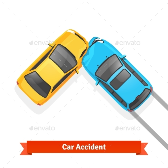Frontal 90 Degree Car Crash Road Accident