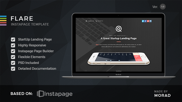 Flare - Instapage Startup Landing Page