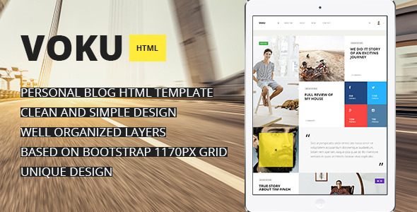 Voku - Minimal Portfolio and Blog HTML Template