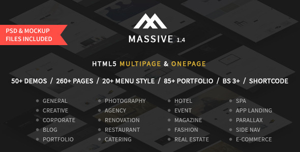 Massive - Responsive Multi-Purpose HTML5 Template